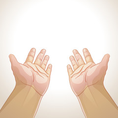 Vector illustration of an outstretched hands - 41447905