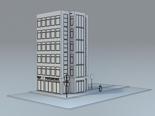 3D Modell Bürohaus Planentwurf