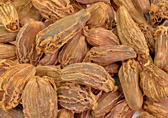 Fototapeta premium close up of pile of black large cardamom