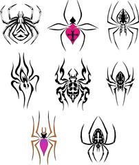 Fototapeta premium Stylized spiders