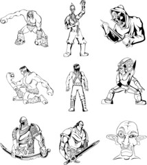 Fantasy men and warriors