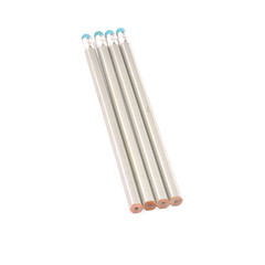 four silver pencils  isolated on white background