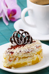 Dessert cake and coffee