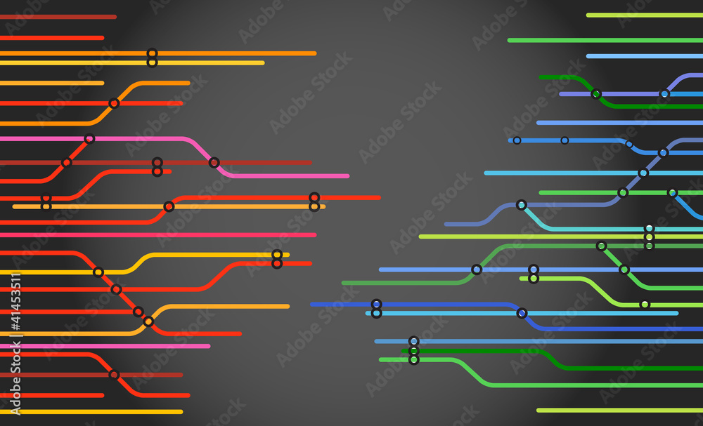 Poster Abstract color metro scheme background