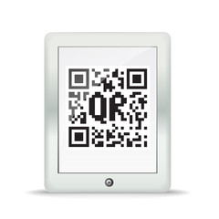Monochrome abstract QR code in a maderd gadget