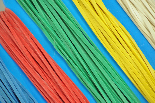 colorful rubber bands