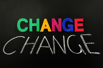 Change - word made of colorful letters