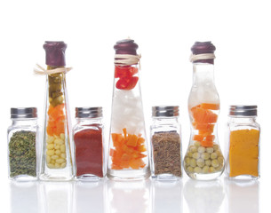 Decorative preserved vegetables and spice