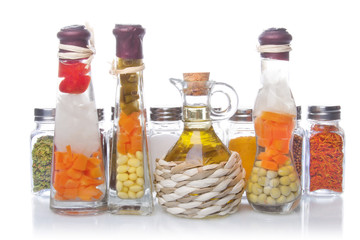 Decorative preserved vegetables and spice