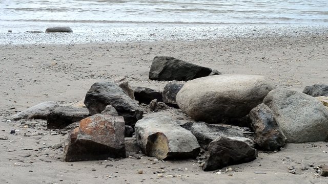 Kalte Feuerstelle am Strand