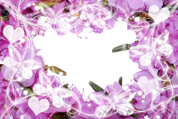 Pretty flowers invitation card with space for text