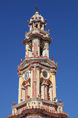 Kirchturm von Panormitis auf Symi, Griechenland