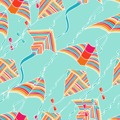 Vector kites for your design. Seamless pattern.