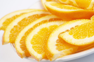 Orange cuts on a plate