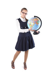Fototapeta premium girl with globe