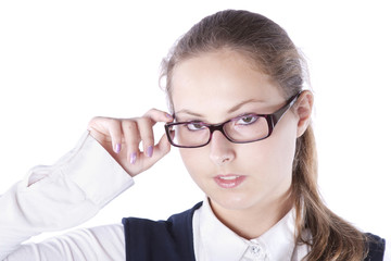 girl with glasses