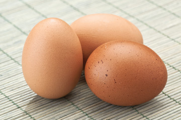 eggs on rustic cloth