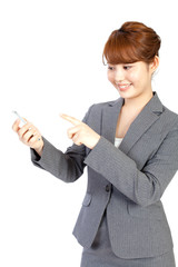 Beautiful business woman using a mobile phone. Portrait of asian