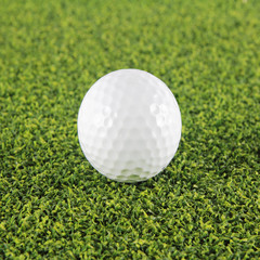 Goft ball on green grass