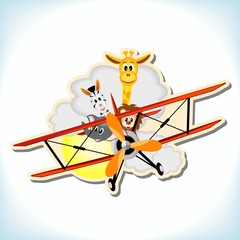 animals in the biplane