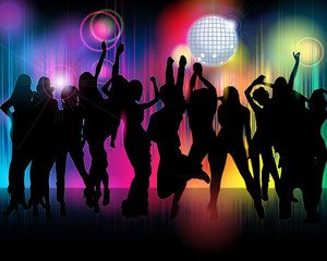 Crowd of party people illustration
