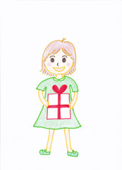 girl who has a gift box