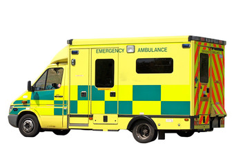 Emergency Ambulance isolated on white