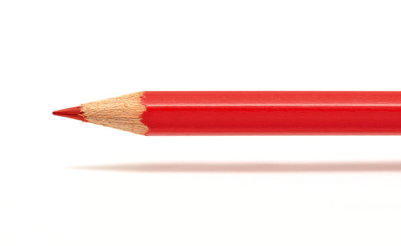 Red Pencil Isolated On White Background