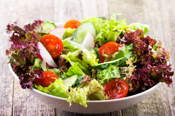 salad with vegetables and greens