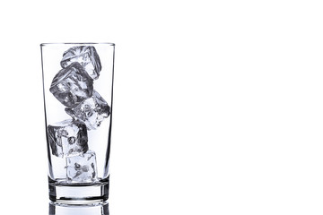 Empty Glass with ice Cubes