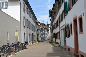 Quiet Street in Basel, Switzerland
