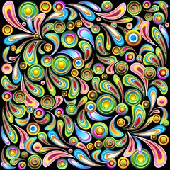 Design Psichedelico Astratto-Abstract Colorful Drops Pattern