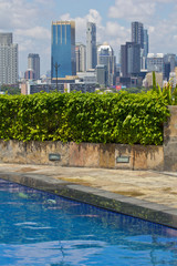 Fototapeta na wymiar pool with skyline behind