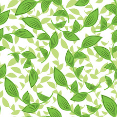 seamless pattern of green leaves