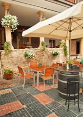 Bar with flowers in the old town