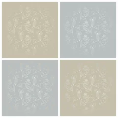 4 Seamless Floral Patterns Gold/Silver © Jan Engel