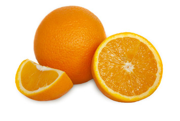 Whole and cut orange