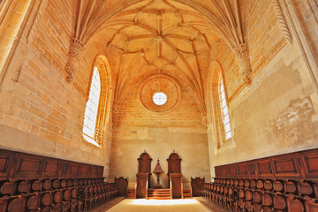 The magnificent chapel with a rows of oak chairs © Kushnirov Avraham