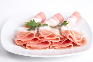 Ham on a plate