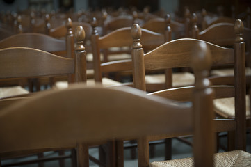 Row of chairs in auditorium
