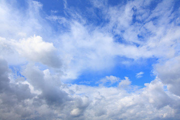 Blue, Scottish sky with clouds