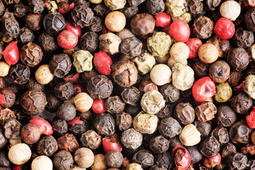 mixture of peppers as food  background