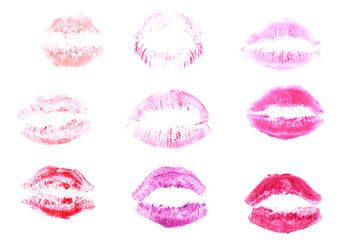 Collection of lips isolated on white