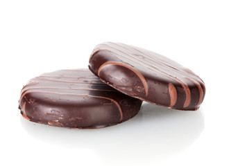 Сhocolate cookies isolated on white