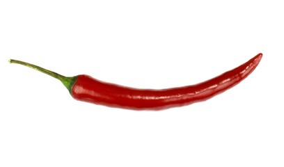 Red hot Turkish chili pepper isolated on white background