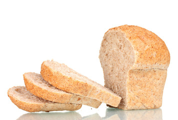 tasty sliced ​​white bread isolated on white