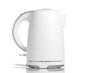 White electric kettle isolated on white