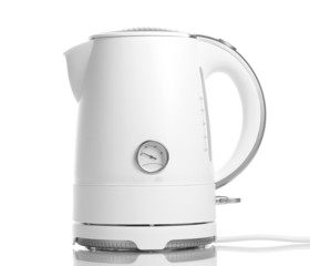 White electric kettle isolated on white