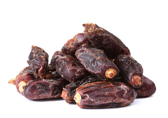delicious dried dates isolated on white