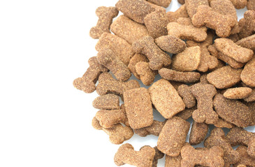 dry dog food isolated on white